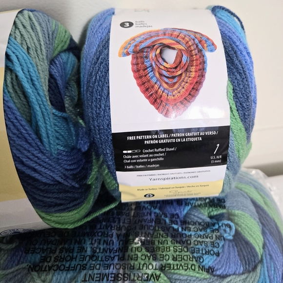 Caron Cinnamon Swirl Cakes Yarn Bay Blue Green Acrylic Knit Crochet 4 Ct Craftin - Picture 5 of 5
